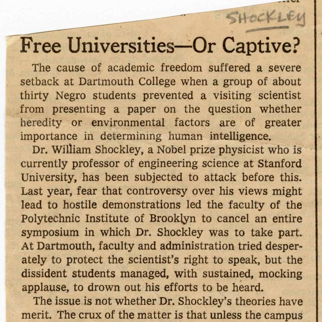 Free Universities - Or Captive?