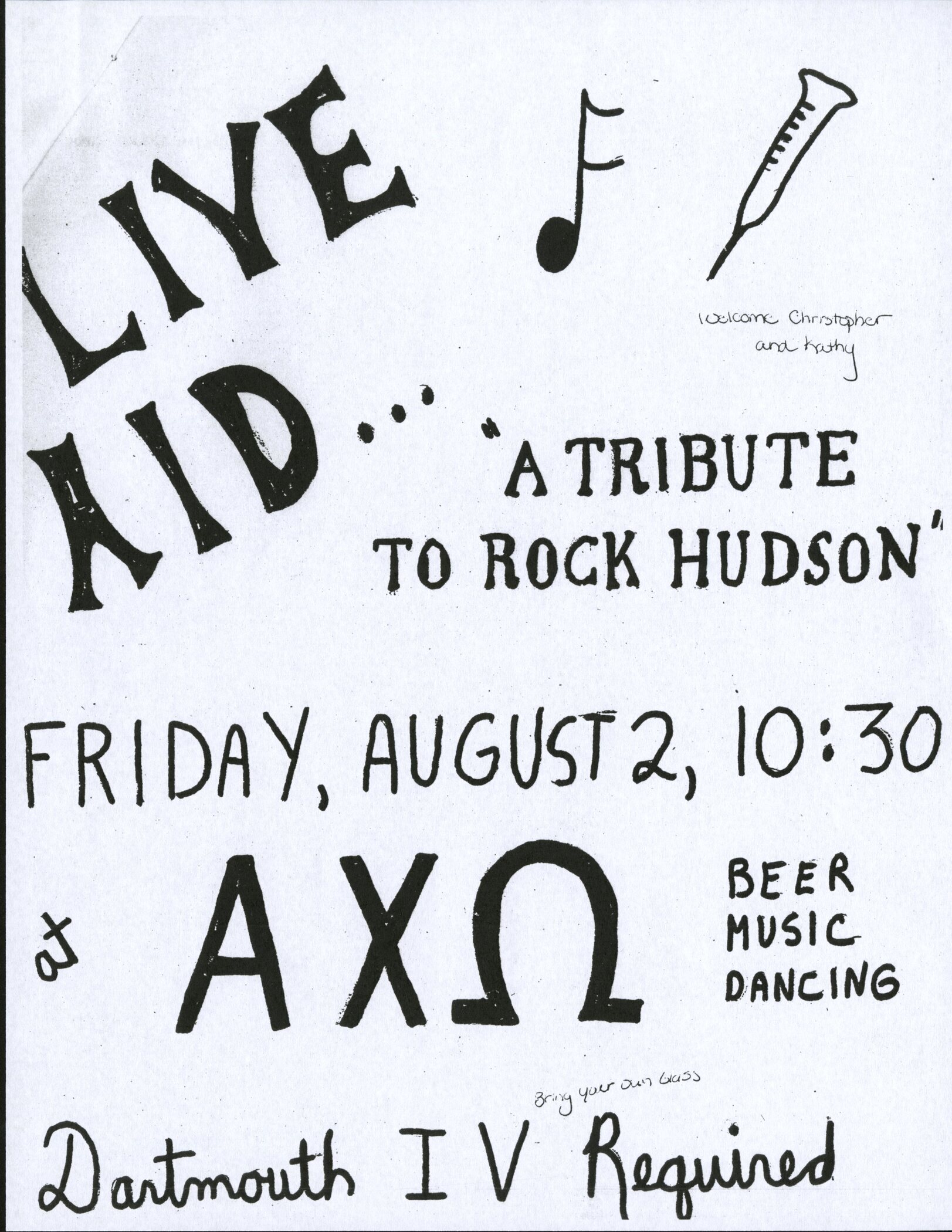 Live AID: A Tribute to Rock Hudson Party Poster