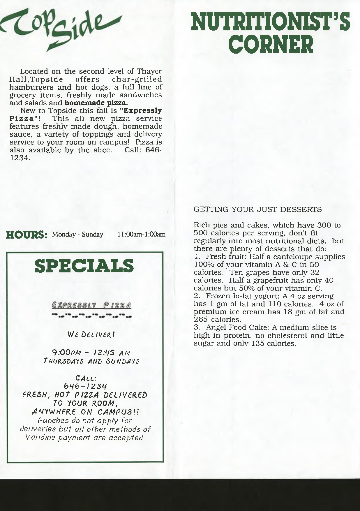 Dining Services at Dartmouth Pamphlet