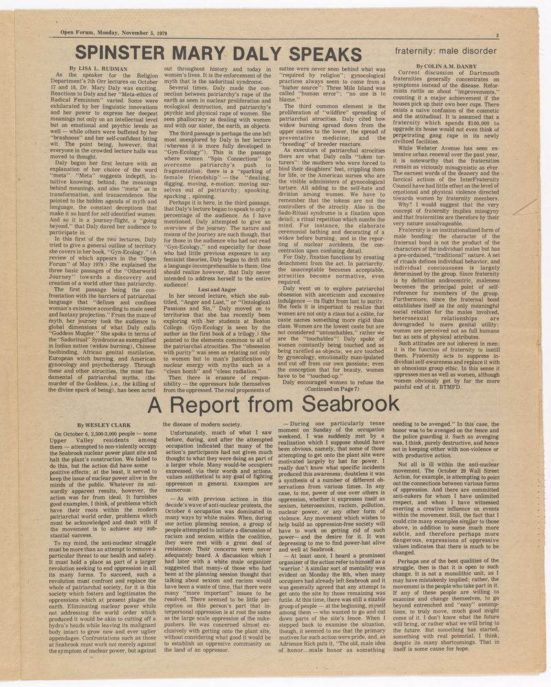 The third page of "The Dartmouth Spirit?"