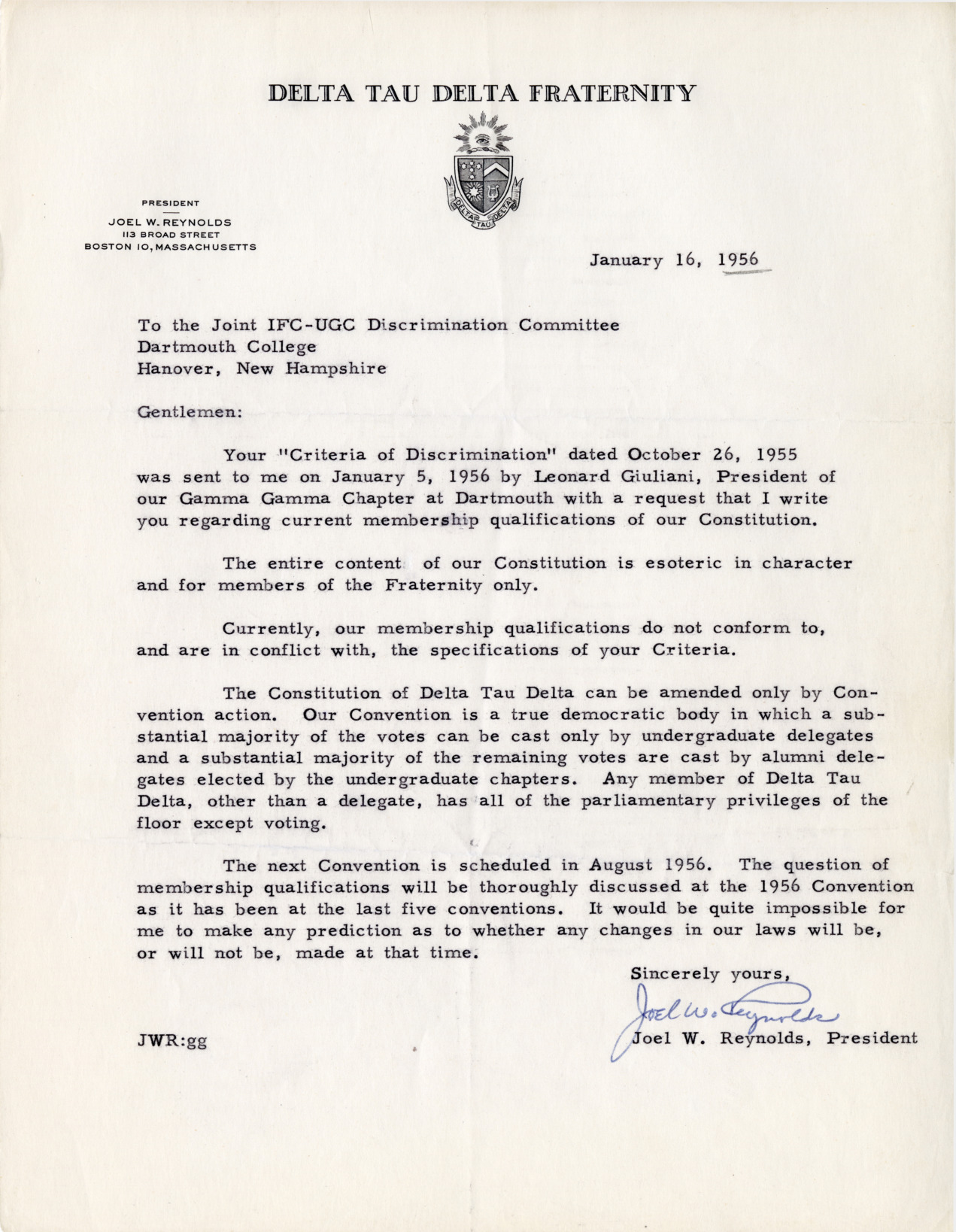 Delta Tau Delta Fails to Meet the Requirements of the 1954 Referendum