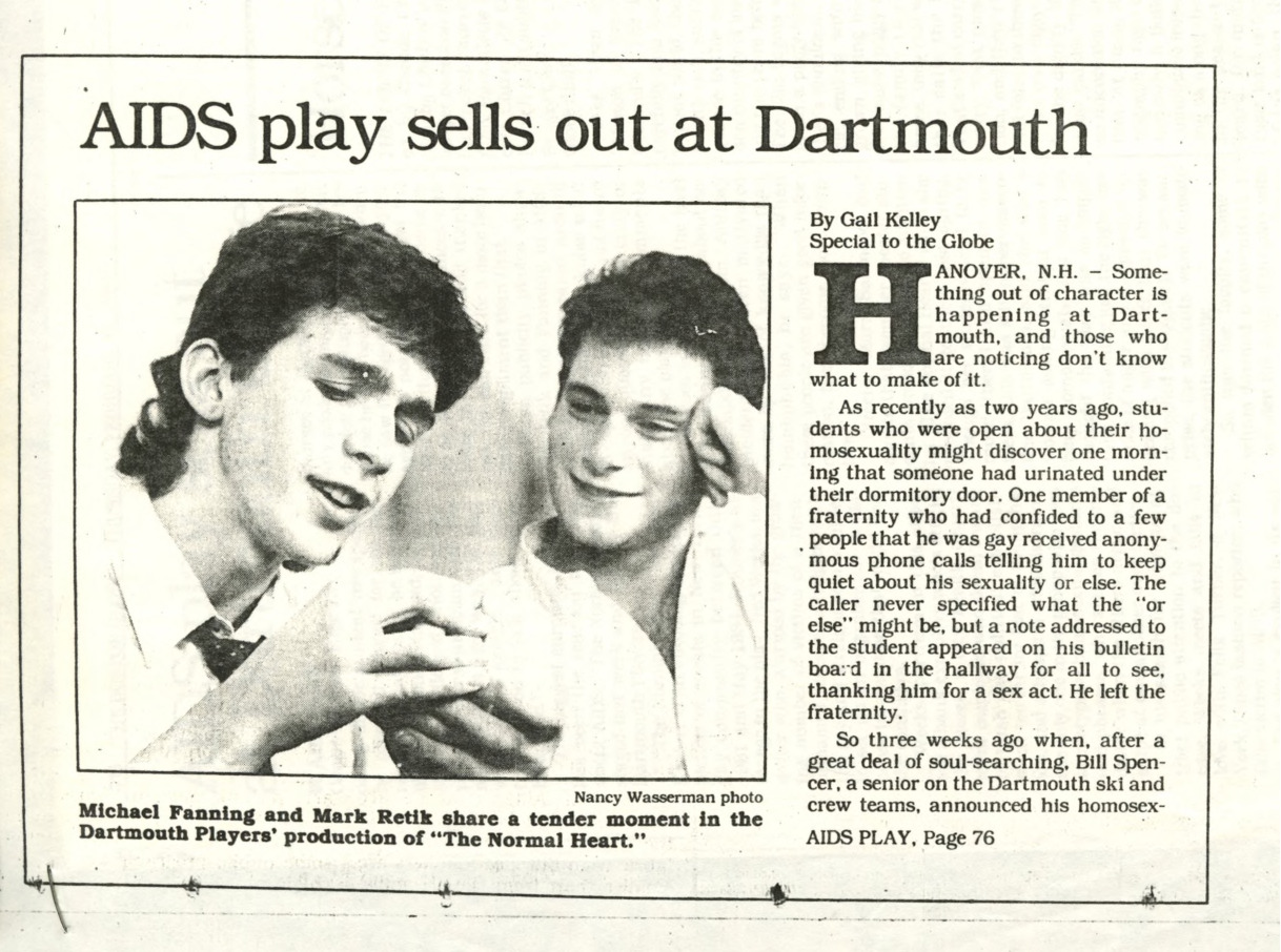 AIDS Play sells out at Dartmouth