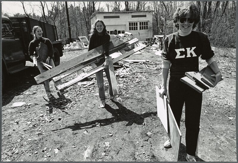 A black-and-white photograph of some members of Sigma Kappa.