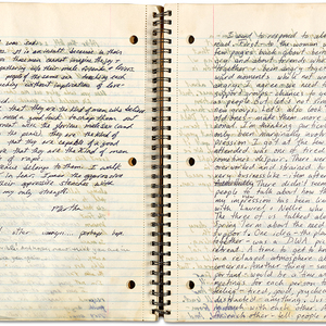 A continuation of an entry from a community journal kept in the Women's Center.