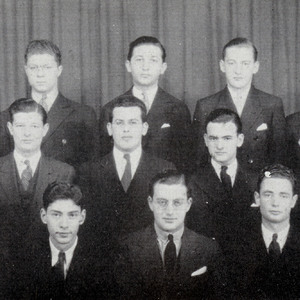 Black and white image of the brothers of Sigma Alpha Mu
